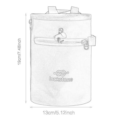 Rock Climbing Chalk Bag Waist Belt Chalk Carrier Bag with Zipper Pocket for Fitness Bowling Gymnastics Gym Weight Lifting - color: Red