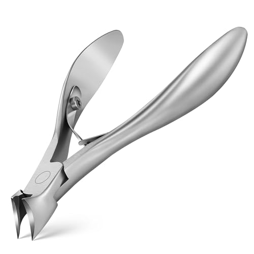 FERYES Toenail Clippers for Ingrown,Thick Toenails, 4R13 Stainless Steel Large Handle Fingernail Clipper,Nail Clipper - Silver - color: Silver