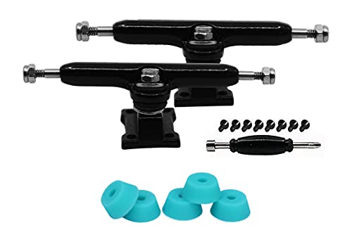 36mm Prodigy Gen2 Pro Fingerboard Trucks - Pro Style Base and Hanger with Custom Pivot Tuning and Pro Duro Bubble Bushings - Silver Colorway - color: Silver, size: 36mm
