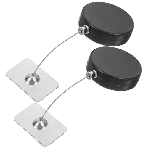 SOLUSTRE 2pcs Retractable Anti- Steel Wire Cable Locks with Remote Control, 1 Meter Retractable Security Cords with Lock Buckle and Iron Caps and Door Security