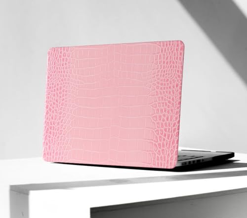 Crocodile Case for MacBook Air 13 Inch 2021 2020 2019 2018 M1 A2337 A2179 A1932, MacBook Air M1 Case, Aligator Skin Snakeskin PU Leather Hardshell & Keyboard Cover for Mac Air 13.3, Pink - color: ## Sakura Pink Crocodile