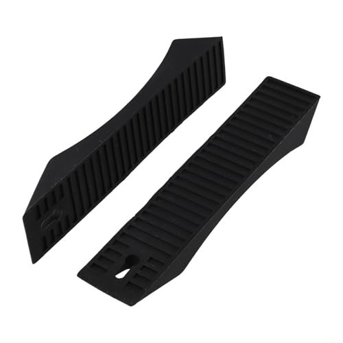 Silicone Deadlift Wedge Blocks 2 Pcs for Weight Lifting and Powerlifting, Non-Slip Barbell Plate Loading Pads, Lightweight Material for Easy Plate Changes(Black) - size: Black
