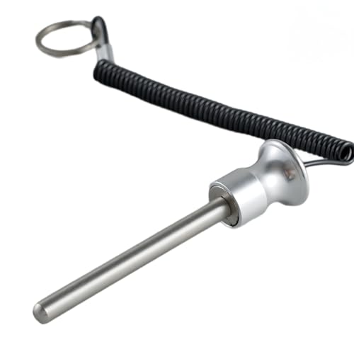 Gym Pin, Universal Aluminum Alloy Weight Stack Pin with Pull Rope for Fitness Equipment Pin Training - color: Silver 10*125mm