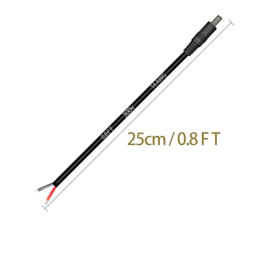 0.8ft 3pcs 5.5x2.5mm Male 14AWG DC Pigtail Power Cord for CCTV Security Camera Outdoor Power Supply Convenient Solar Charging Board DC Power Repair Cable - size: 5525 Male