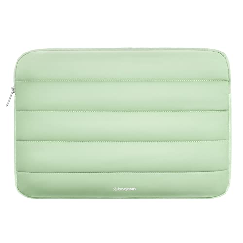 Bagasin 13.3 14 Inch Puffy Laptop Sleeve Case for MacBook Pro 14 | Compatible with MacBook Pro 14 M1-M5 2026, Fits HP Dell ASUS Lenovo 13.3-14 inch notebooks - color: Green, size: 13-13,3
