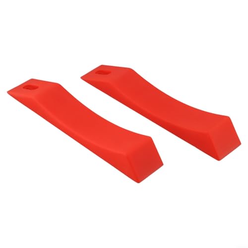 Silicone Deadlift Wedge Blocks 2 Pcs for Weight Lifting and Powerlifting, Non-Slip Barbell Plate Loading Pads, Lightweight Material for Easy Plate Changes(Red) - size: Red