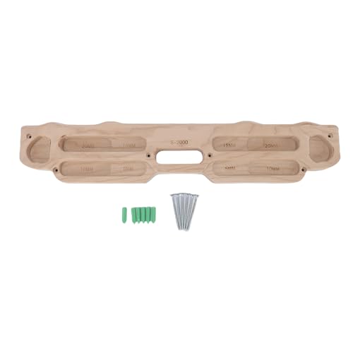 RiToEasysports Wooden Rock Climbing Hangboard, Solid Wood Fingerboard for Bouldering and Pull Up Training, with Mounting Kit for Home and Gym Use