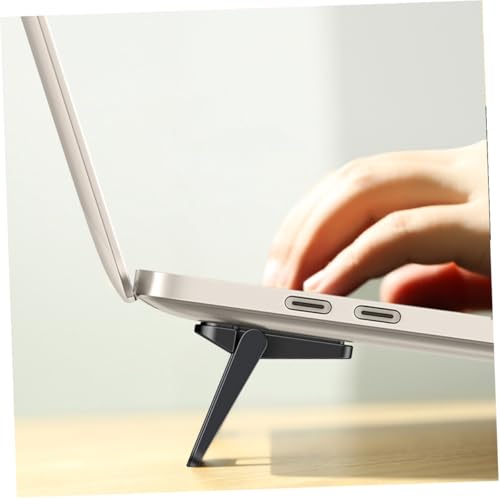 POPETPOP 2pcs Foldable Laptop Stand Holder Mini Notebook Support with Ventilated Cooling Portable Riser for Travel and Work Desk Use