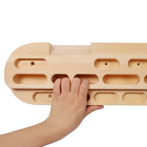 Portable Wooden Climbing Hangboard – Door Mounted Fingerboard for Grip Strength Training, Jugs, Slopers & Edges for Beginners to Pro Climbers, Home Bouldering Workout Gear