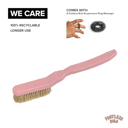 Rock Climbing & Bouldering Brush, Ergonomic, High Density Wild Boar's Thick Hair Bristles, 100% Recyclable, Strong Outdoor & Indoor Free Spiky Ring, Pink - color: Pink