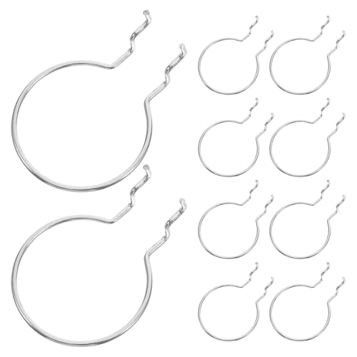 Baluue 10pcs Silver Metal Pegboard Hooks Round Rings for Garage and Craft Room Storage, Heavy Duty Hanging Board Tool Hangers Compatible with Hole Board Hardware