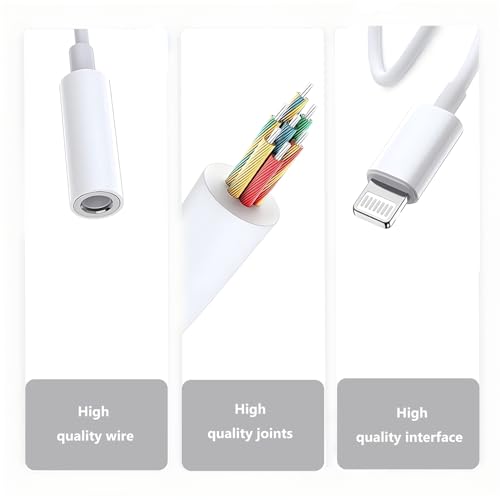 3 Pack [Apple MFi Certified] Lightning to 3.5 mm Headphone Jack Adapter, iPhone 3.5mm Headphones/Earphones Aux Audio Dongle Adapter Compatible for 14/13/12/11/XS/XR/X/8/7, Support All iOS - color: 3 Pack