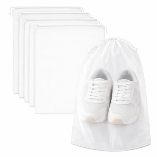 InfinitePack Large Transparent Shoe Bags for Travel, Portable Shoe Bags, Shoes Pouch Storage Organizer with Drawstring for Men & Women aClear Window Shoes Pouch with Rope - size: 18"x24"(100pcs)