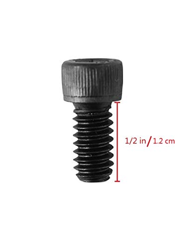 Socket Head Cap Screw, 1/4-20 x 1/2", Alloy Steel, Black Oxide, Hex Socket Coarse Thread, 1/4 inch Hexagonal Allen Bolt, Length: 1/2 inch, Full Thread (Quantity: 20) - size: 1/2