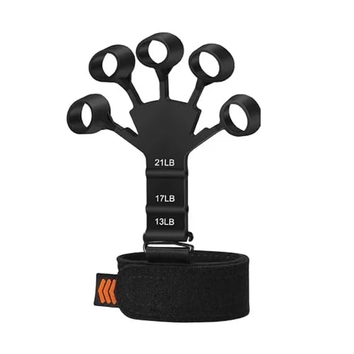 1pc Silicone Finger Trainers, 5 Fingers Wrist Stretching Band, Suitable For Hand & Finger Rehabilitation, Strength Training - color: 1pc Black