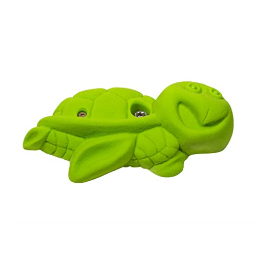 Atomik Rock Climbing Holds Bolt-On Turtle in Lime Green