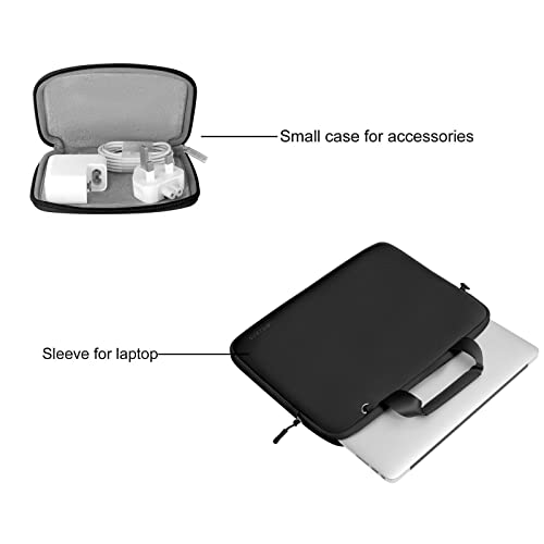 MOSISO Laptop Case 14 inch, 14 inch Laptop Sleeve Carry Computer Bag | Compatible with HP Lenovo Dell ASUS Acer, HP Stream, Dell Latitude, Neoprene Bag with Handle&Detachable Small Case, Black - color: Black, size: 14 inch