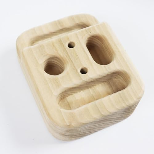 Climbing Hangboard 12cm x 15cm Wood Fingerboard Portable Rock Climbing Training Hand Grip Strengthener with Rope for Home Gym Indoor Outdoor Training
