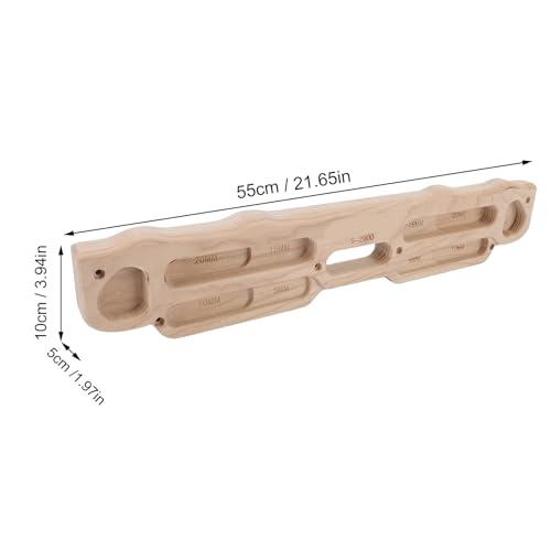 RiToEasysports Wooden Rock Climbing Hangboard, Solid Wood Fingerboard for Bouldering and Pull Up Training, with Mounting Kit for Home and Gym Use