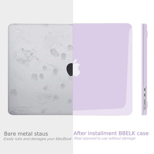 B BELK for MacBook Air 15 inch Case 2026-2023 M5 M4 M3 M2, Crystal Purple | A3448 A3241 A3114 A2941, Plastic Laptop Hard Shell Case with Keyboard Cover & Screen Protector, Lightweight, Easy Snap-On - color: Purple