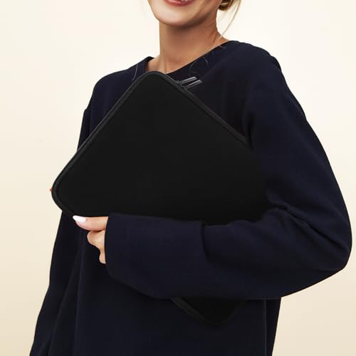 Lurrose Neoprene 13-inch Laptop Sleeve Bag for Notebook and Tablet, Anti-Shock Inner Bag with Anti-Scratch Protection, Portable Office Storage Case in Black