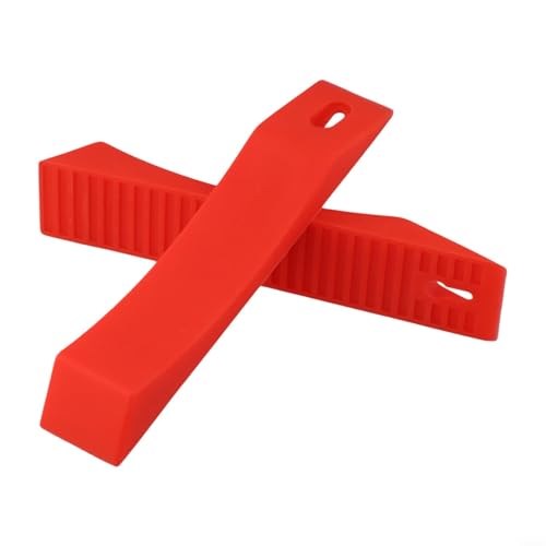 Silicone Deadlift Wedge Blocks 2 Pcs for Weight Lifting and Powerlifting, Non-Slip Barbell Plate Loading Pads, Lightweight Material for Easy Plate Changes(Red) - size: Red