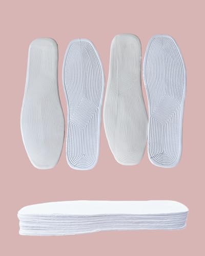 Shoe Insoles for Women 4 Pairs, Breathable Sneaker Insoles Washable Comfort Inserts for Flat Shoes, Boots & Daily Wear (White, 7.5 Women / 6.5 Men) - size: 7.5 Women / 6.5 Men