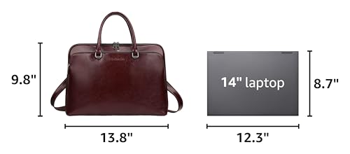 Blofinche Laptop Messenger shoulder bag: Genuine Leather work Briefcase 13.3 15.6 inch designer Satchel handbag - color: Coffee, size: 13.3 inch