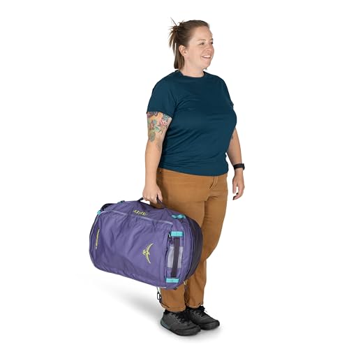Osprey Transporter Lightweight Travel Duffel Bag - Extra Large Water Resistant Durable Gear Bag for Men and Women - color: Frosty Mint/Soundwave Grey, style: 40l