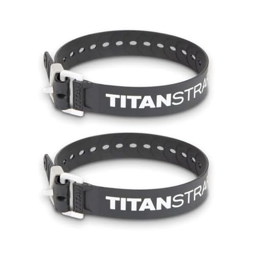 Titan Industrial Straps – Strong & Simple Tie-Downs for Construction (Welders, DIY Home) & 1st Responders – 3 Year Warranty, Batch Tested – 70 lb. Working Load, 20" Length, Black, 2-Pack - color: Black, size: 20" Length / 2-Pack
