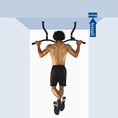 Joist Mount Pull Up Bar, Ceiling Mount Pull Up, Strength Training Pull-Up Bars, Bar with Multi-Grip Foam Grip, 40'' Wide, Pull Up Bar for Home Gym,Silver-Bentrod - color: Silver, size: Bentrod