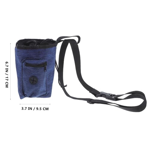 Rock Climbing Chalk Bag with Zippered Pocket, Non-Slip Chalk Holder Waist Pouch in Navy Blue for Outdoor Bouldering and Indoor Gym Climbing Gear Storage