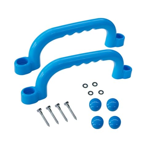 Qianly 2 Pieces Climbing Frame Handles Sturdy Construction Kids Climbing Handle Heavy Duty Playset Grips for Young Children, Sky Blue - color: Sky Blue