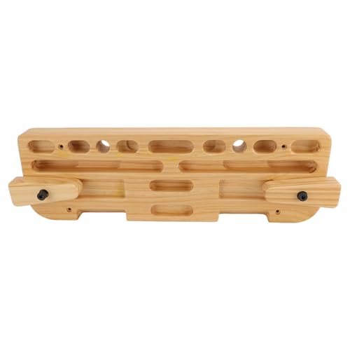 Training Hang Board, Climbing Hang Board, Solid Wood Various Grip Hole Enhanced Strength Exercise Compact Climbing Finger Board for Home Gym Outdoor