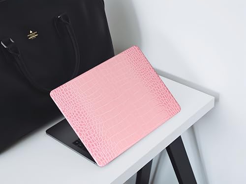 Crocodile Case for MacBook Air 13 Inch 2021 2020 2019 2018 M1 A2337 A2179 A1932, MacBook Air M1 Case, Aligator Skin Snakeskin PU Leather Hardshell & Keyboard Cover for Mac Air 13.3, Pink - color: ## Sakura Pink Crocodile