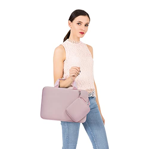 MOSISO Laptop Case 14 inch, 14 inch Laptop Sleeve Carry Computer Bag | Compatible with HP Lenovo Dell ASUS Acer, HP Stream, Dell Latitude, Neoprene Bag with Handle&Detachable Small Case, Pink - color: Pink, size: 14 inch