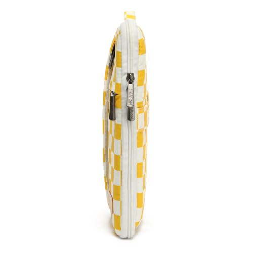 360 Degree Protective Laptop Sleeve with Multi-Pockets (Yellow Checkered, 12.5 inch-13.5 inch) - color: Yellow Checkered, size: 12.5 inch-13.5 inch