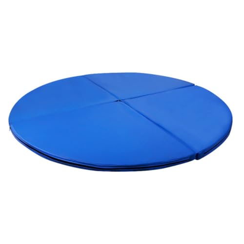 Folding Portable Pole Dance Crash Pad, Safety Round Pole Dance Foam Mat, Pole Crash Pad for Studios Exercise Strength Training Home Gym, Easy Storage - color: Blue, size: 120*5cm/47.2*2in