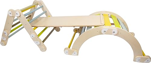 small foot Triangle-Wall Climbing 2in1 Adventure, Wood, 4 Adapters, Movement, from 2 Years 12625, 150 x 64 x 10 cm
