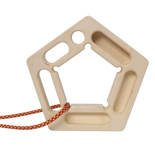 Portable Wooden Hangboard with Rope, Compact Fingerboard for Climbing Training, Multiple Grip Options, No-Drill Installation - size: 5.3 Inch-2PCS