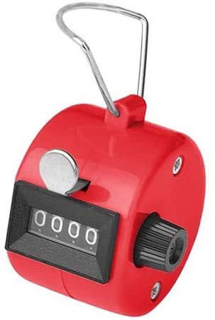 White Deer Hand Tally Counter 4 Digit Number Dual Clicker Golf Handy Convenient - color: Red