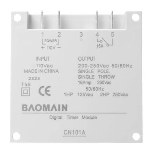 Baomain Time Switch Relay,Digital LCD Programmable Timer,110V AC Input,200-250V 16A Output,28 Programs Daily/Weekly Schedule,CN101A for Lighting and Equipment Control (Pack of 4) - size: Timer (Pack of 4)