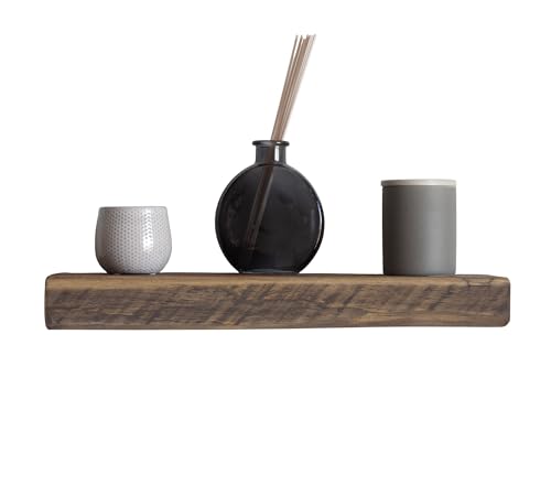 Reclaimed Wood Floating Shelves Real Solid Thick Wood Rustic Shelf Handmade - size: 18x6