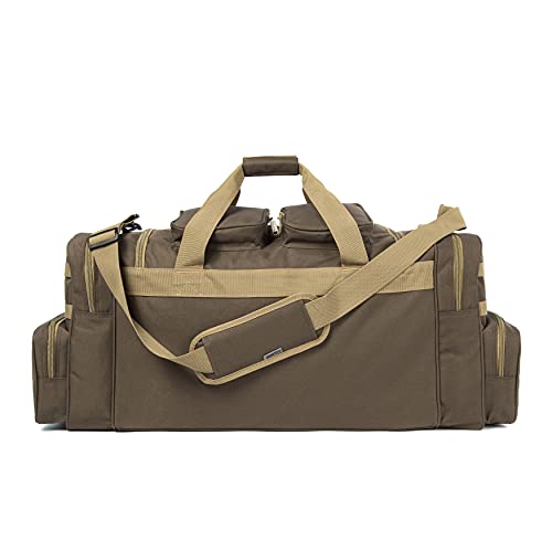 K-Cliffs Tactical Range Duffel Heavy Duty Large Gear Duffle Durable Quality Travel Sports Gym Equipment Bag Military Molle with Lockable Zippers with US Flag Patch 33 Inch Khaki - size: 33 Inch Khaki