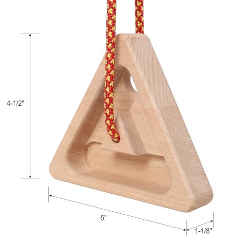 Rock Climbing Hangboard, 2Pcs Triangle Hang Board for Climbing Finger Strength, Rope-Mounted Portable Fingerboard Trainer with Multiple Grip Holds, Lightweight Wooden Design
