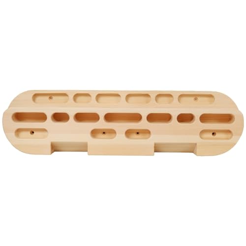 Portable Wooden Hangboard with Rope, Compact Fingerboard for Climbing Training, Multiple Grip Options, No-Drill Installation - size: 21.5 Inch