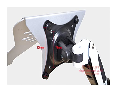 8KG GM112W-LP1 Full Motion Aluminum Gas Spring Dual Arm Laptop Wall Mounted Bracket Stand Grommet Hole Clamp Notebook Tray(DL-GM112W-LP1) - color: Dl-gm112w-lp1