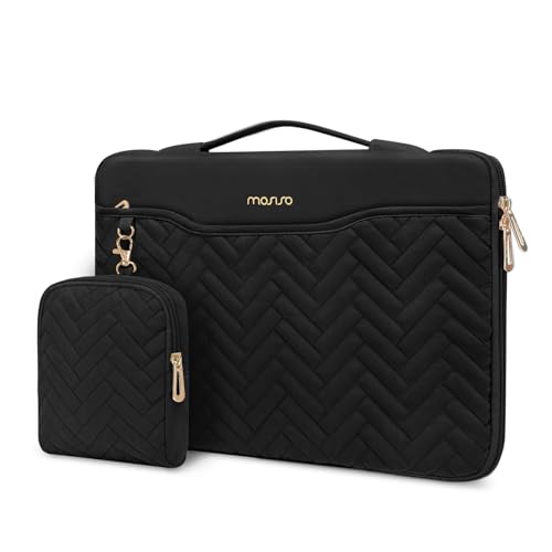 MOSISO 14 inch 360 Protective Laptop Case, 14 inch Laptop Sleeve, Black | Compatible with HP Lenovo Dell ASUS Acer, HP Stream, Dell Latitude, Lenovo, Rectangle Quilted Bag & Pocket & Small Case - color: Black, size: 14 inch