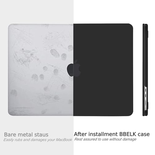 B BELK for MacBook Air 15 inch Case M5 2026 2025 2024 2023 Release M4 M3 M2 | A3448 A3241 A3114 A2941, Matte Plastic Laptop Hard Shell Case with Keyboard Cover & Screen Protector, Black - color: Black