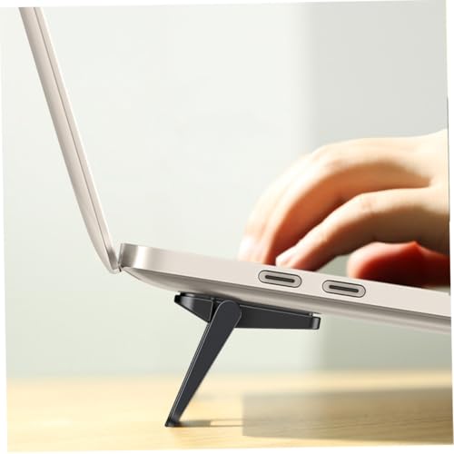 2pcs Mini Laptop Stand Foldable Portable Notebook Holder Desktop Laptop Stand Holder Bracket for Travel Work Home Black